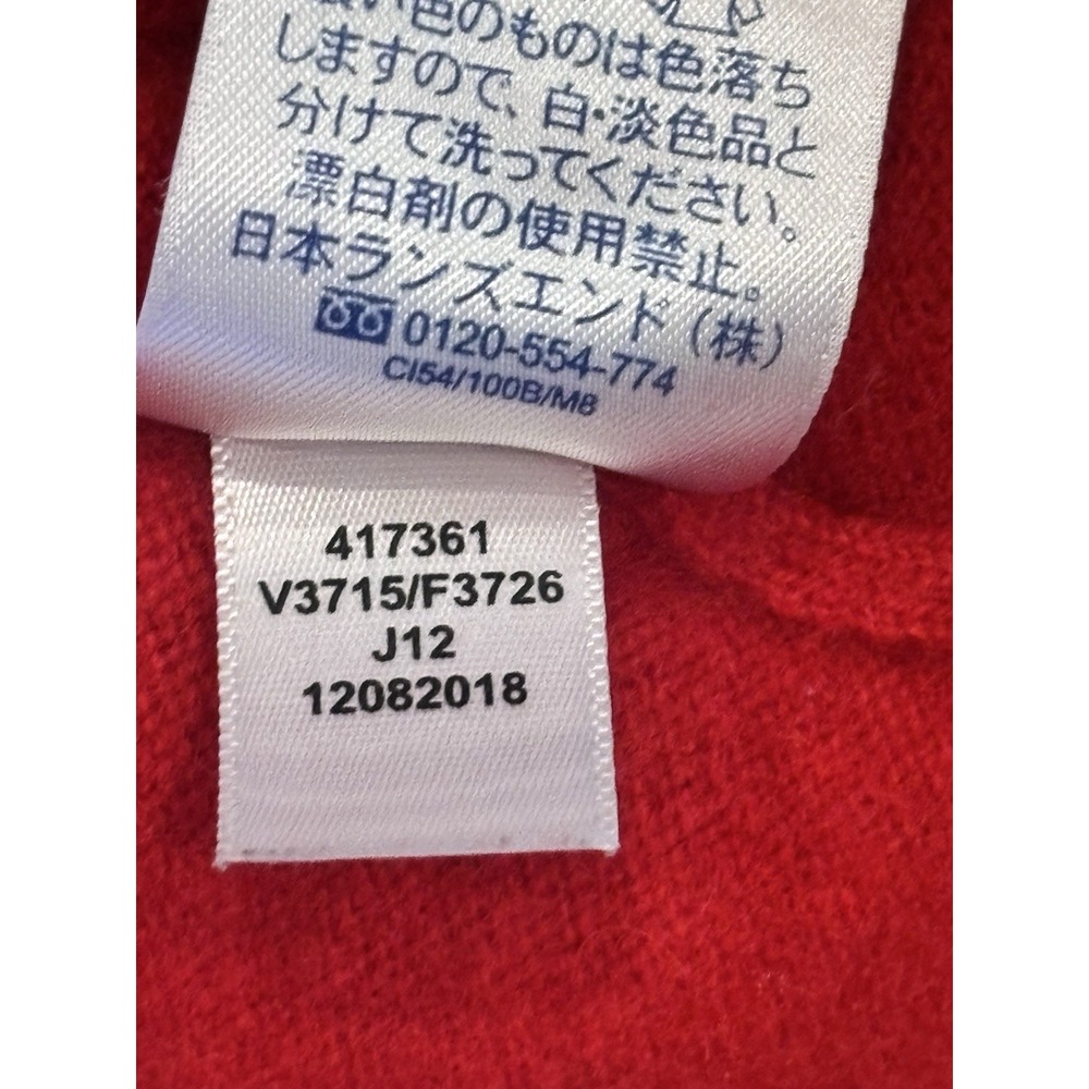 LANDS END 100% Cashmere V Neck Pullover Men's Sweater Red XXL Grandpa Timeless - Picture 8 of 13